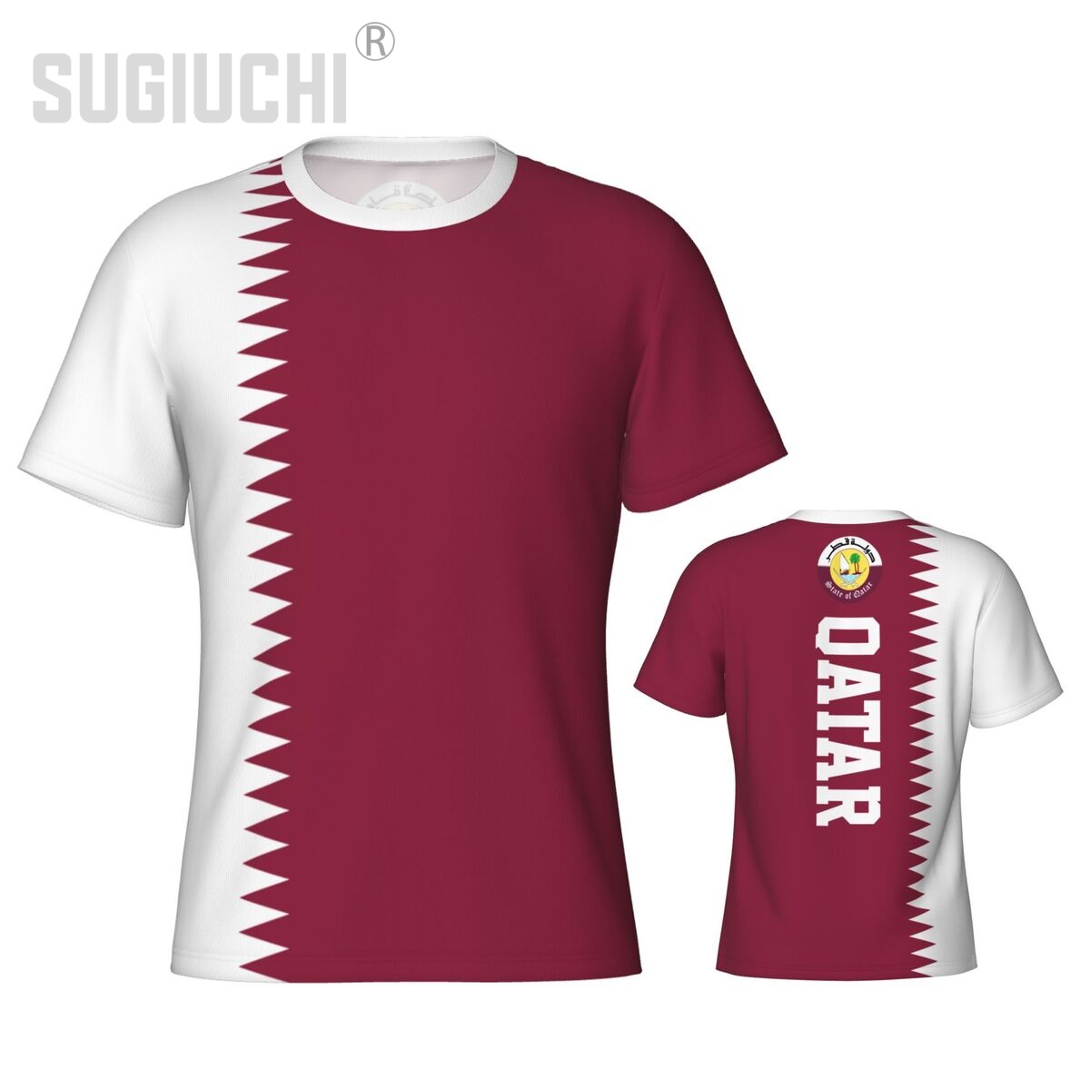 3D Printing Qatar - เสื้อยืดกีฬาลายธงชาติกาตาร์แบบ 3 มิติ สำหรับผู้ชายและผู้หญิง เสื้อเจอร์ซีย์ เสื้อผ้าสำหรับแฟนฟุตบอล