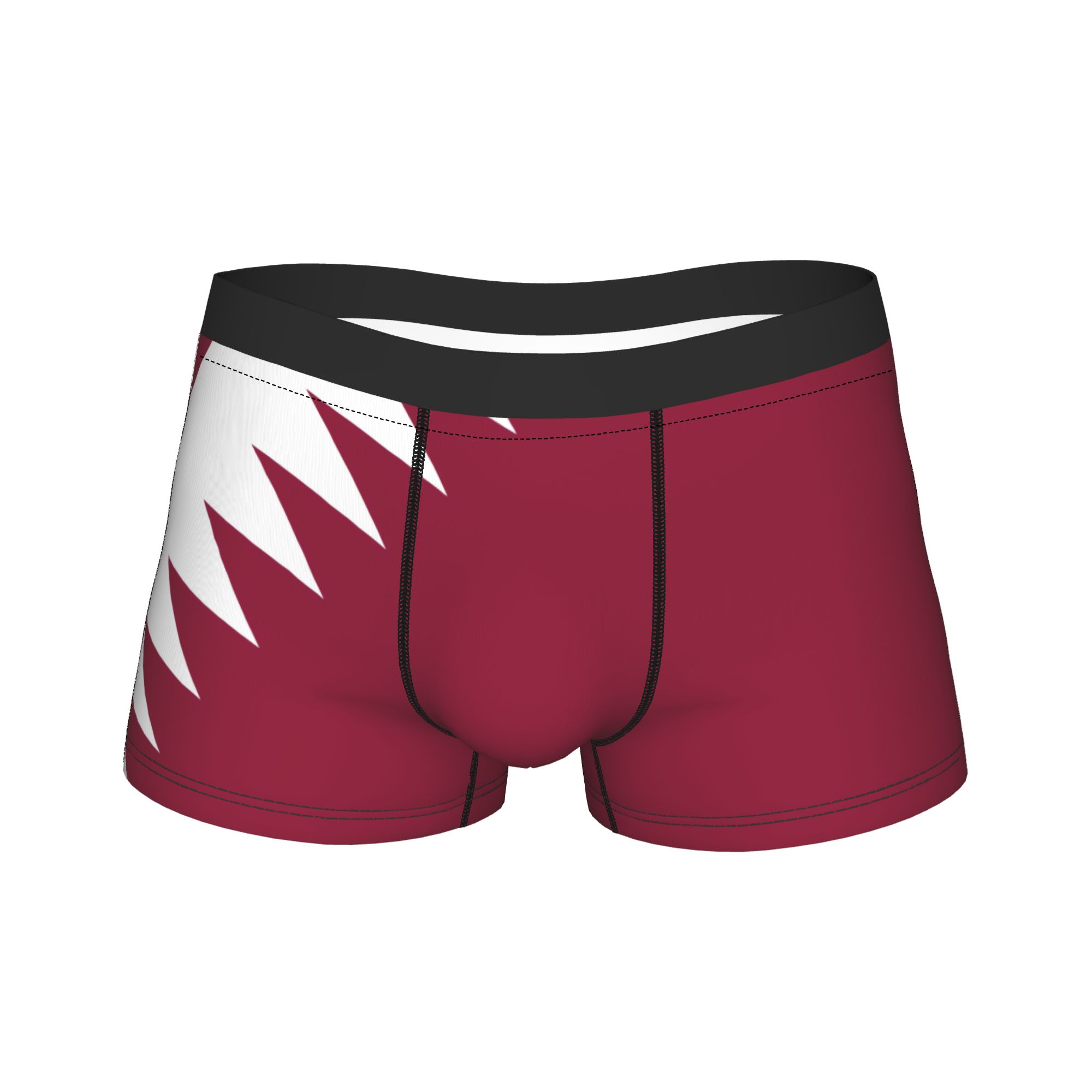 3D Printing Qatar - กางเกงชั้นในลายธงชาติกาตาร์ กางเกงในแบบใหม่ กางเกงบ็อกเซอร์แบบกำหนดเองได้สำหรับผู้ชาย กระเป๋า 3 มิติ