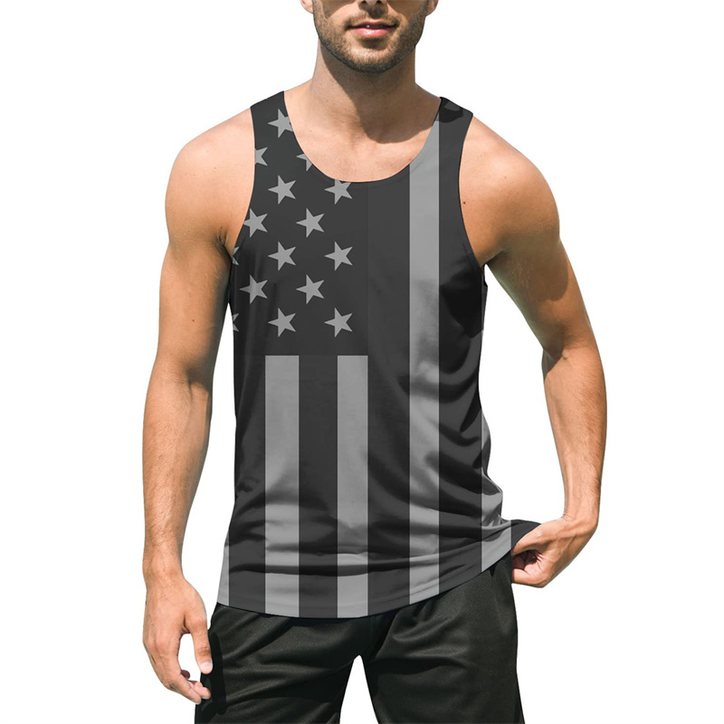 3D Printing Usa - เสื้อกล้ามพิมพ์ลาย3D ย้อนยุคธงชาติสหรัฐอเมริกาสำหรับผู้ชายเสื้อกั๊กแขนกุดแห้งเร็วสำหรับออกกำลังกายในยิมเสื้อฤดูร้อน