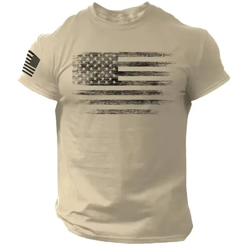 3D Printing Usa - GYM เสื้อยืดผู้ชาย 3D พิมพ์ USA Flag