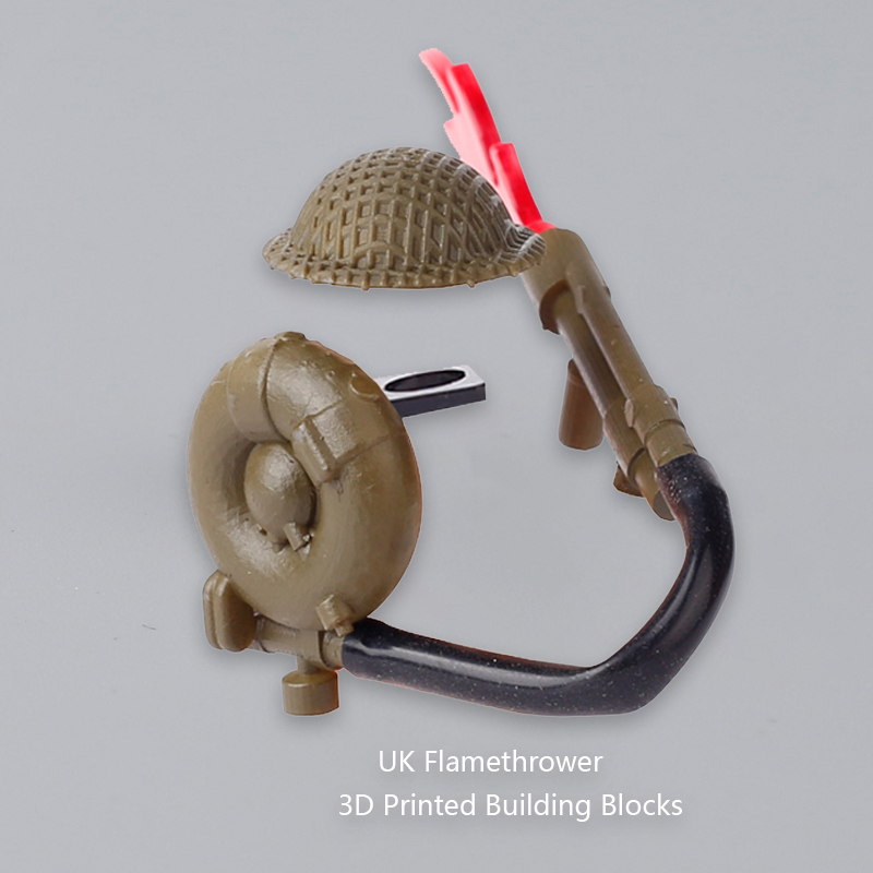 3D Printing Lego Bricks - MK-II บริทิช WW2แข็งแรงทหารชุดบล็อกตัวต่อพิมพ์3D ชุดทหารอุปกรณ์เสริมอาวุธหมวกกันน็อคของเล่นอิฐ