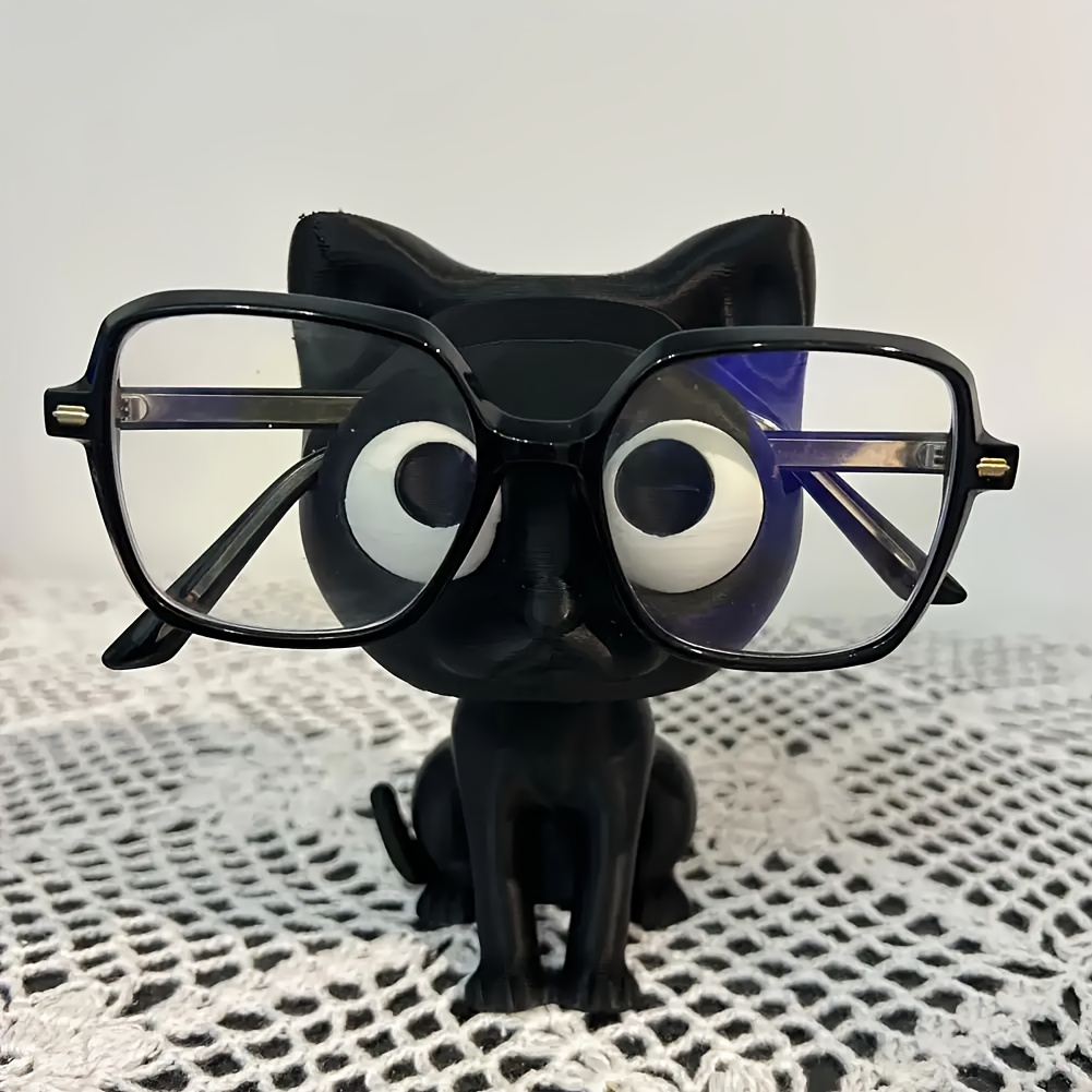 3D Printing Holder - ที่วางแว่นตาแมวพิมพ์ 3 มิติ - กล่องเก็บของบนโต๊ะทำงานน่ารักทำจากพลาสติกพร้อมที่วางแว่นตา ไม่ต้องใช้ไฟฟ้า