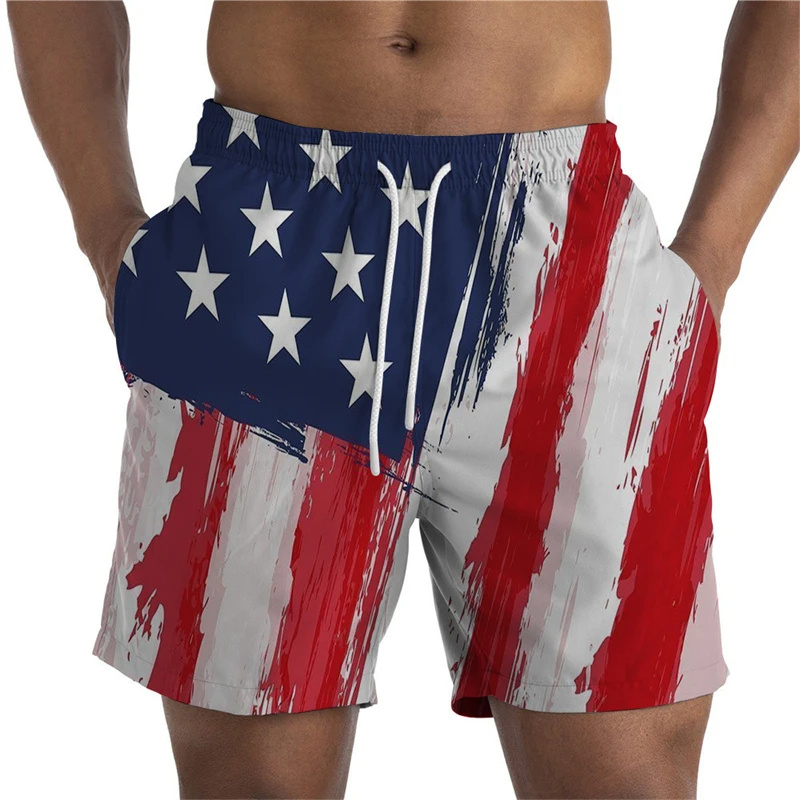 3D Printing Usa - USA UK National Flag 3D พิมพ์กางเกงขาสั้นสําหรับชายวาดรูปแบบสบายๆกางเกงขาสั้นชายหาดกางเกงว่ายน้ํา