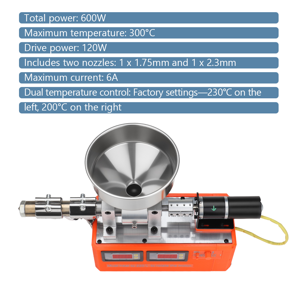 3D Printer Extruder - เครื่องอัดรีดพลาสติกแบบสกรูเดี่ยวขนาดเล็กสำหรับงานพิมพ์ 3 มิติ ใช้กับเส้นพลาสติก PLA PETG