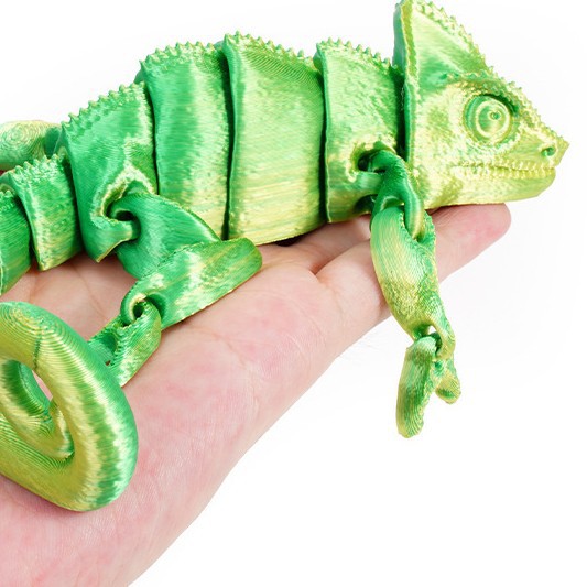 3D Printing Lizard - โมเดลของเล่นจิ้งจกจำลอง แฟชั่นพิมพ์ 3 มิติ มังกรคาเมเลี่ยน ข้อต่อหลายทิศทาง