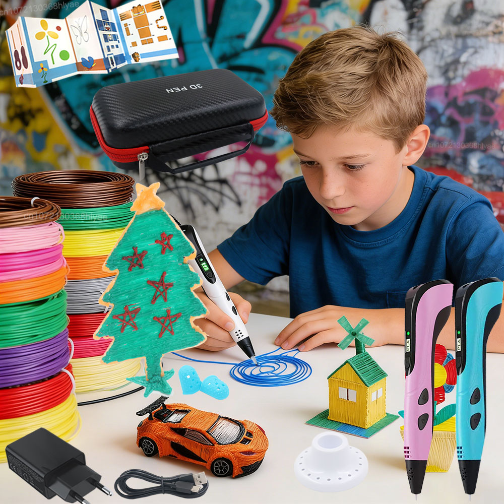 Enclosure 3D Printing - ปากกาพิมพ์ 3 มิติสำหรับเด็กพร้อมหน้าจอ LED ไส้พลาสติก PLA