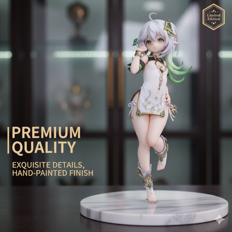 3D Printing Ptc - นาฮิดะ 3D พร้อมตั้งโชว์ เก็นชิน อิมแพ็ค โมเดลพิมพ์ขึ้นรูปสีขาว