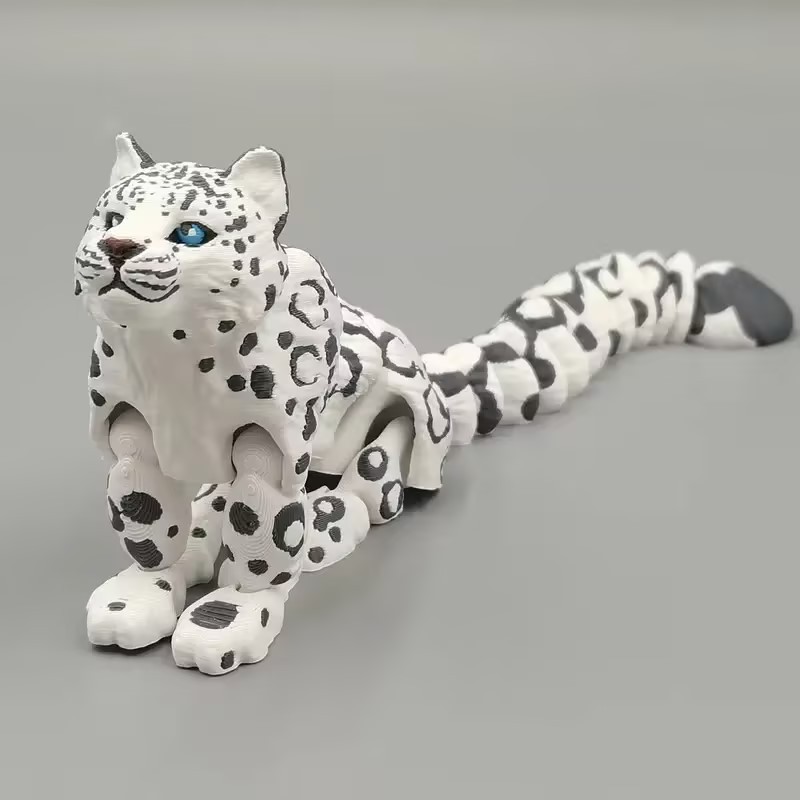3D Printing Lizard - 3D พิมพ์เสือดาวหิมะจําลอง Multi-joint Movable สัตว์ป่า Figurines