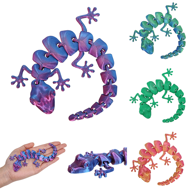 3D Printing Lizard - 3D พิมพ์ Lizard Gecko ข้อต่อแบบยืดหยุ่นการตกแต่งสัตว์
