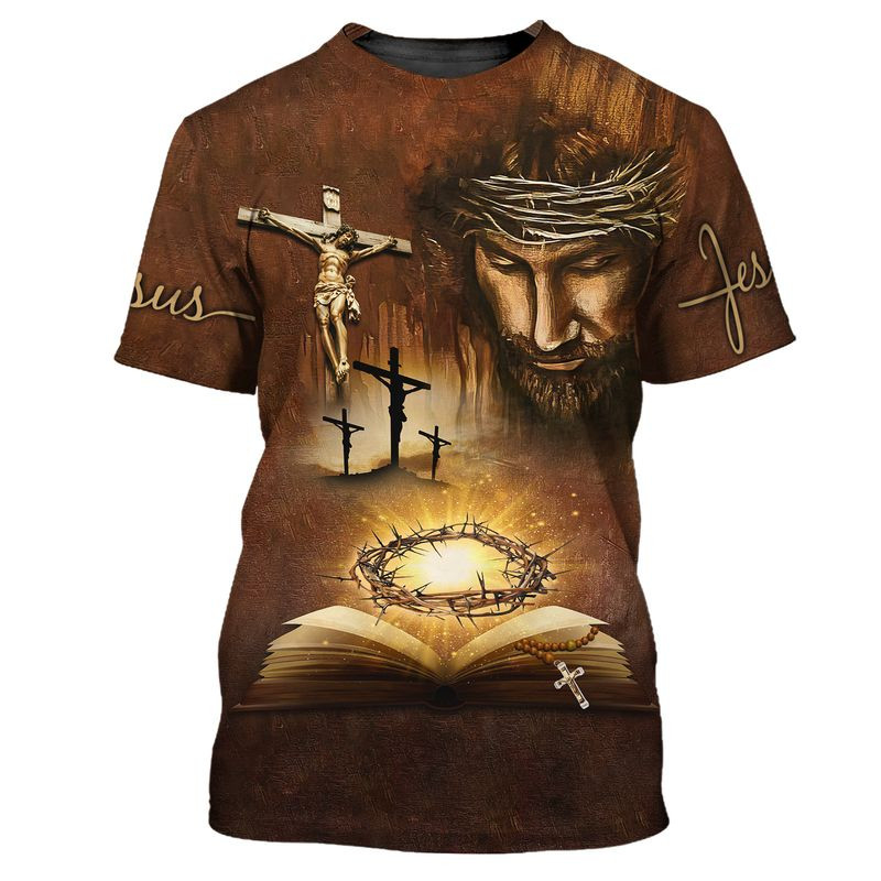 3D Printing Usa - พระเยซูคริสต์เสื้อยืดผู้ชายผู้หญิงแขนสั้น O-คอเสื้อ T 3D พิมพ์รูปแบบ USA