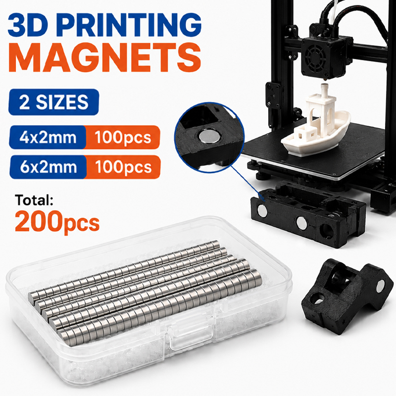 3D Printing Bambu - ชุดแม่เหล็กพิมพ์ 3 มิติ 200 ชิ้น/กล่อง สำหรับ