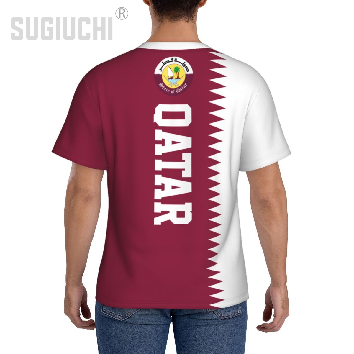 เสื้อยืดกีฬาลายธงชาติกาตาร์แบบ - 3D Printing Qatar บทวิจารณ์และราคา