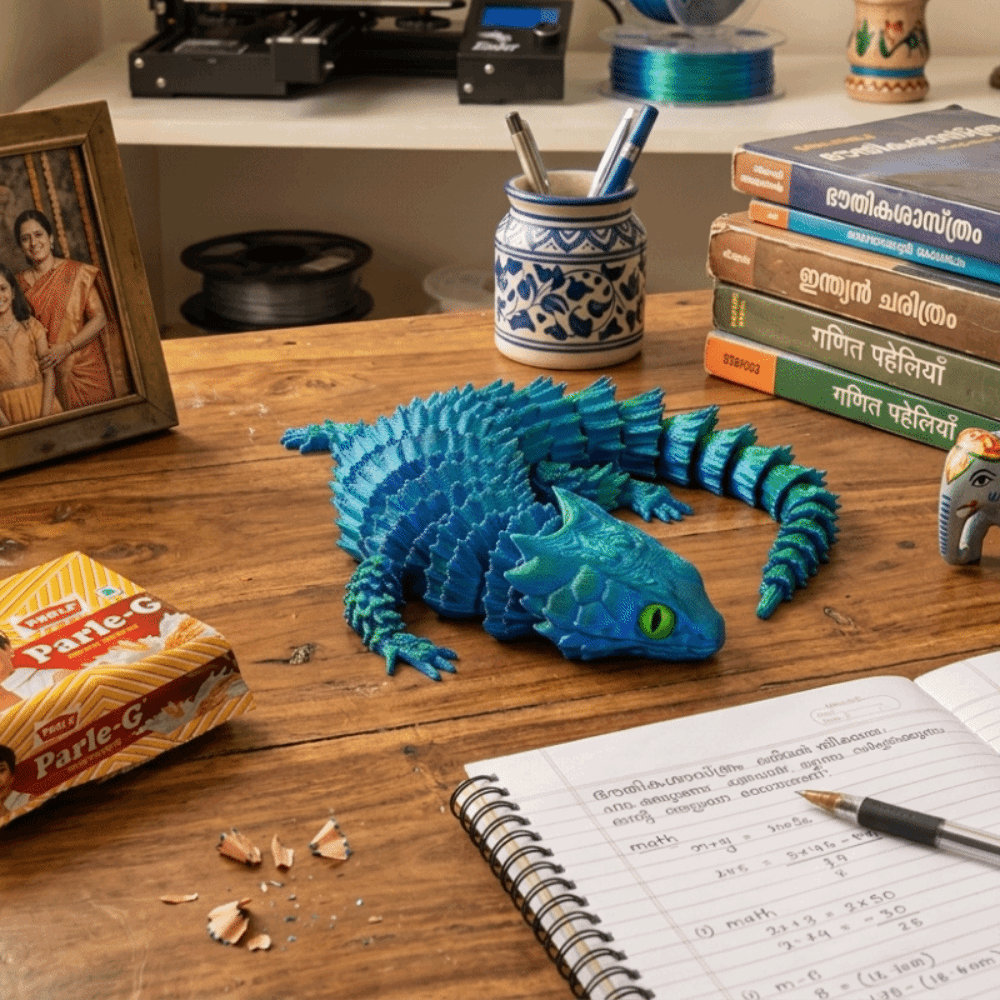 รูปปั้นจิ้งจก 3D พิมพ์ด้วยเทคโ - 3D Printing Lizard บทวิจารณ์และราคา