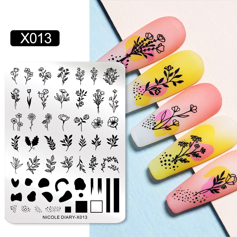 NICOLE DIARY ใบดอกไม้เล็บปั๊มแ - 3D Printing Templates Free บทวิจารณ์และราคา