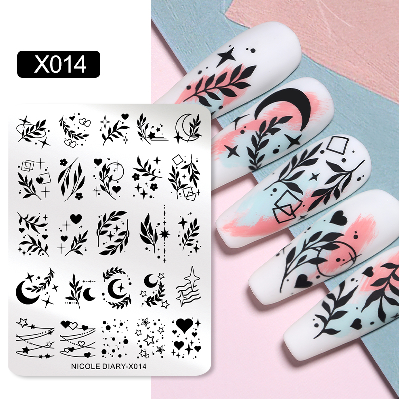 NICOLE DIARY ใบดอกไม้เล็บปั๊มแ - 3D Printing Templates Free บทวิจารณ์และราคา