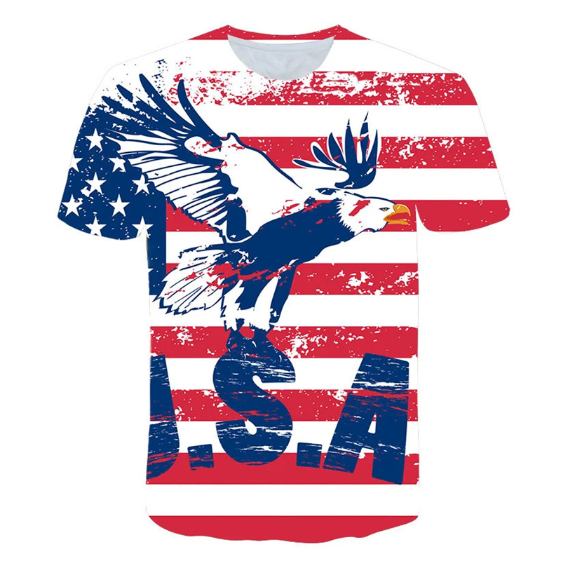 New USA Flag เสื้อยืดผู้ชายผู้ - 3D Printing Usa บทวิจารณ์และราคา