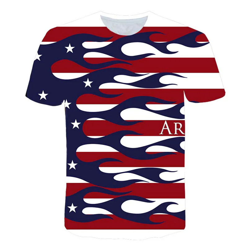 New USA Flag เสื้อยืดผู้ชายผู้ - 3D Printing Usa บทวิจารณ์และราคา