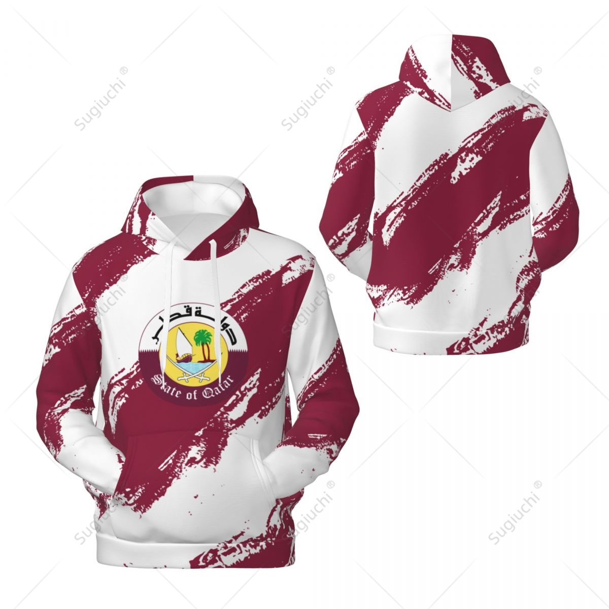เสื้อฮู้ดสีธงชาติกาตาร์แบบ uni - 3D Printing Qatar บทวิจารณ์และราคา
