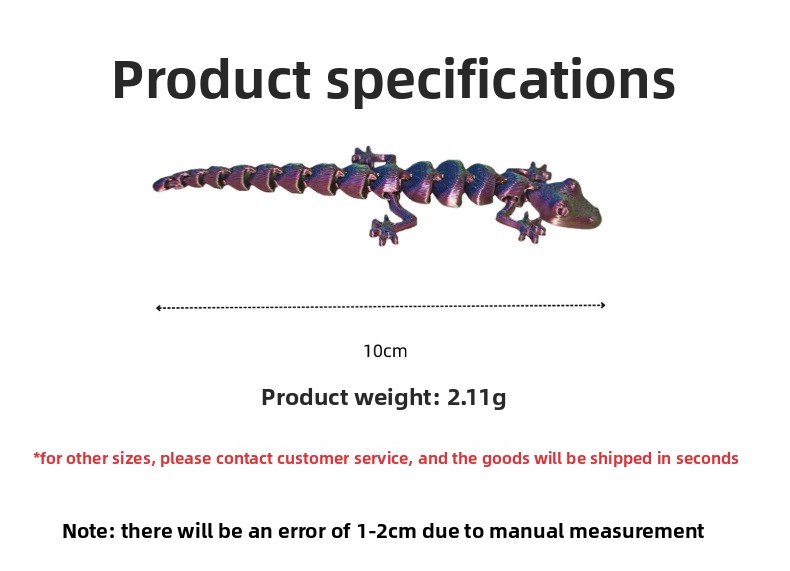 สีสุ่ม 10 ชิ้น โมเดลตุ๊กตาจิ้ง - 3D Printing Lizard บทวิจารณ์และราคา