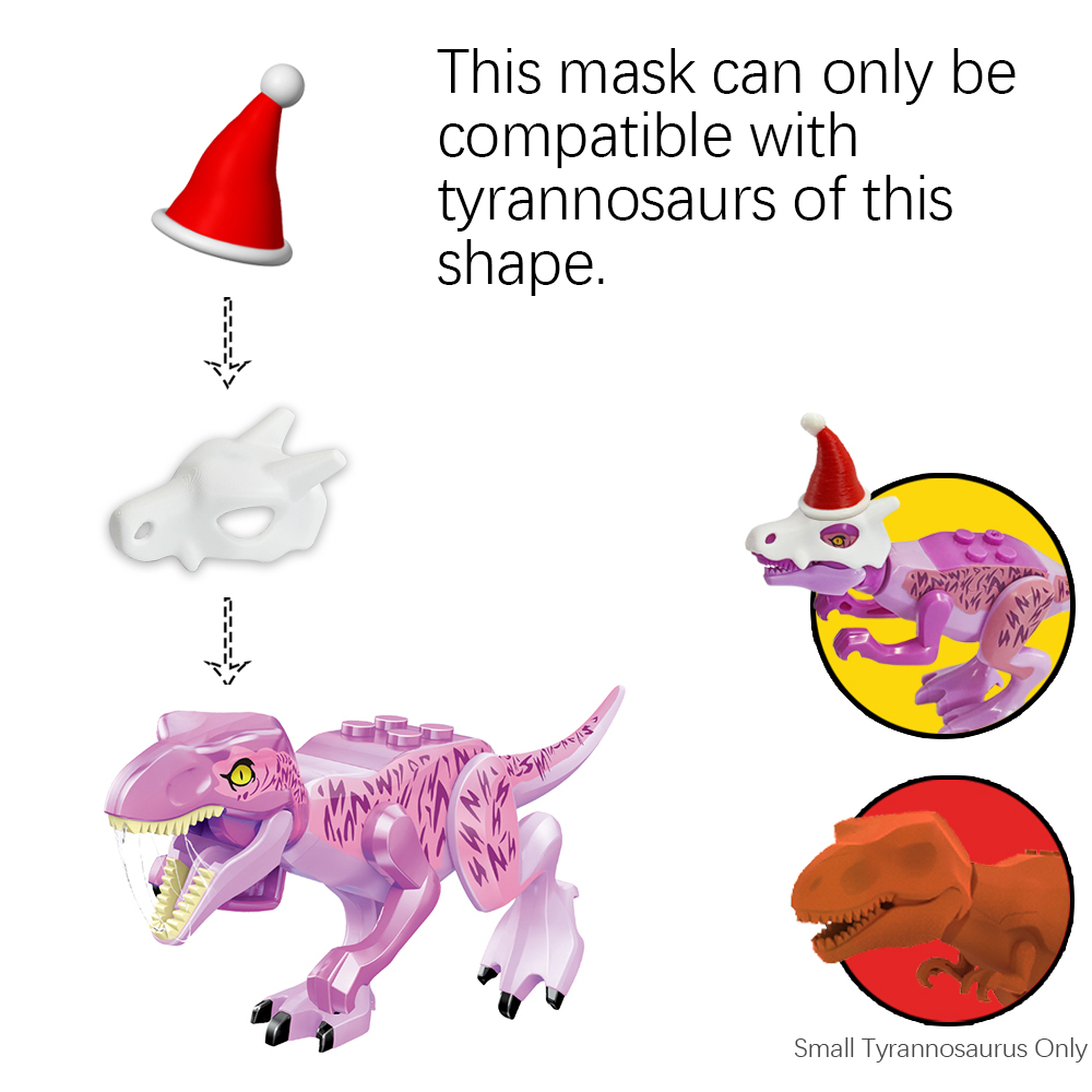 Jurassic ไดโนเสาร์ Skull Mask  - 3D Printing Lego Bricks บทวิจารณ์และราคา