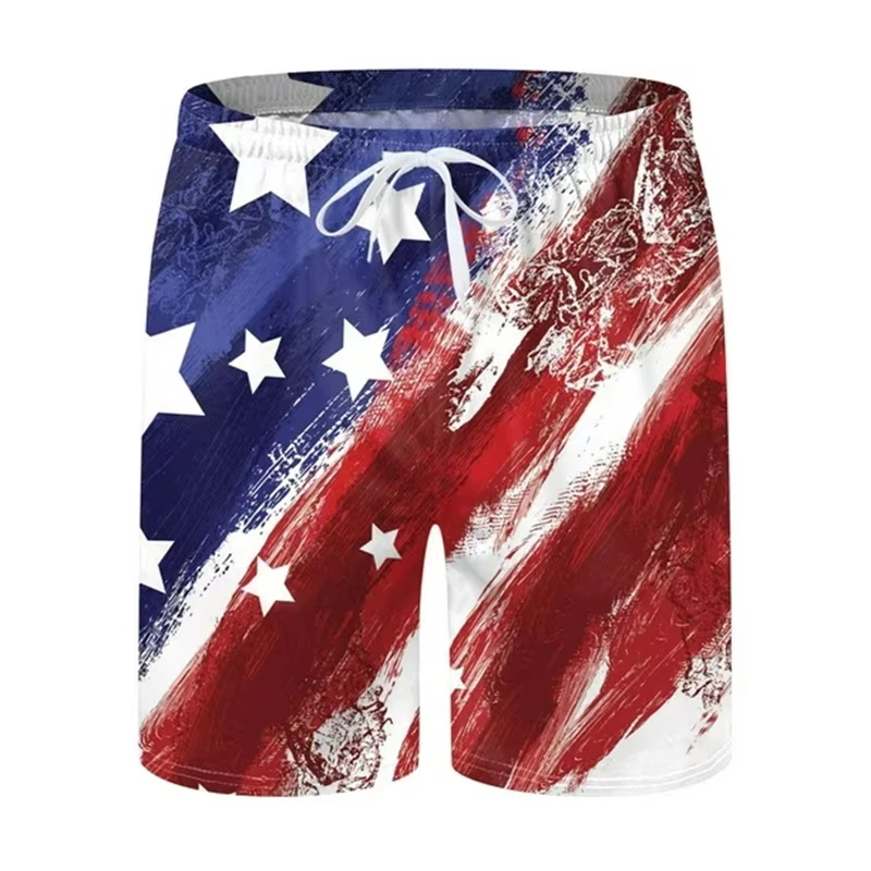 กางเกงขาสั้นชายหาดลายธงชาติอเม - 3D Printing Usa บทวิจารณ์และราคา