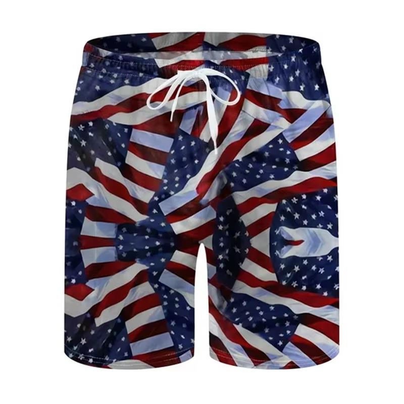 กางเกงขาสั้นชายหาดลายธงชาติอเม - 3D Printing Usa บทวิจารณ์และราคา