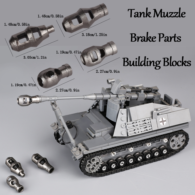 WW2 Moc ปืนใหญ่รถถังทหารอะไหล่ - 3D Printing Lego Bricks บทวิจารณ์และราคา